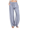 thumbnail image 1 of VEKDONE Womens Linen Long Pants Gray XL, 1 of 5