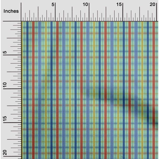 oneOone Cotton Flex Fabric Madras Check Print Fabric BTY 40 Inch Wide