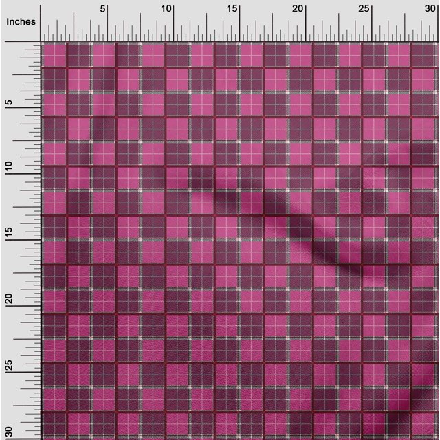 oneOone Georgette Viscose Fabric Tartan Check Print Fabric BTY 42 Inch Wide