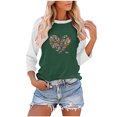thumbnail image 2 of Chemises pour Femmes Mode T-shirt Décontracté Ample à Col Rond avec Coutures Imprimé à Manches Longues Hauts pour Dames en Liquidation, 2 of 4