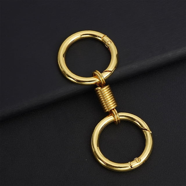 Aodebiao Porte-Clés à Double Anneau à Ressort, Porte-Clés Rétro Nordique à Double Anneau à Ressort avec Pince à Clé Détachable, Support de Porte-Clés Double en Alliage de Zinc, Accessoires de Porte-Clés en Forme de Ressort pour Diverses Clés