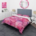 thumbnail image 1 of Designart "Fusion of Pink Gemstones II" Abstract Shapes Bedding Covert Set - Abstract Pink Modern Bed Set With 2 Shams, 1 of 6