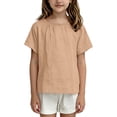 thumbnail image 4 of RXMEKW T-Shirt à Manches Courtes Doux et Respirant à Col Rond pour Enfants Tout-Petits Haut Uni pour Garçons Filles 100 % Polyester, 4 of 6
