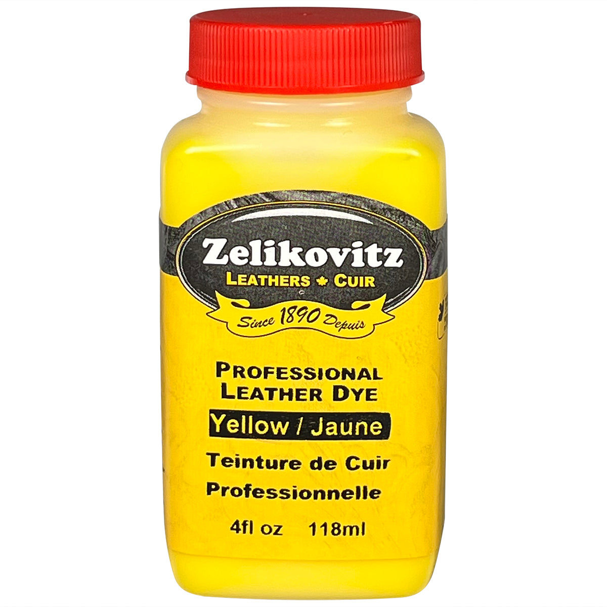 Zeli Pro Yellow water based pigment dye for leather - 4 oz