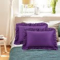 thumbnail image 1 of PiccoCasa 2 Pcs Taies d'Oreiller à Volants 100 % Coton Douces avec Enveloppe Raisin Grand Lit, 1 of 7