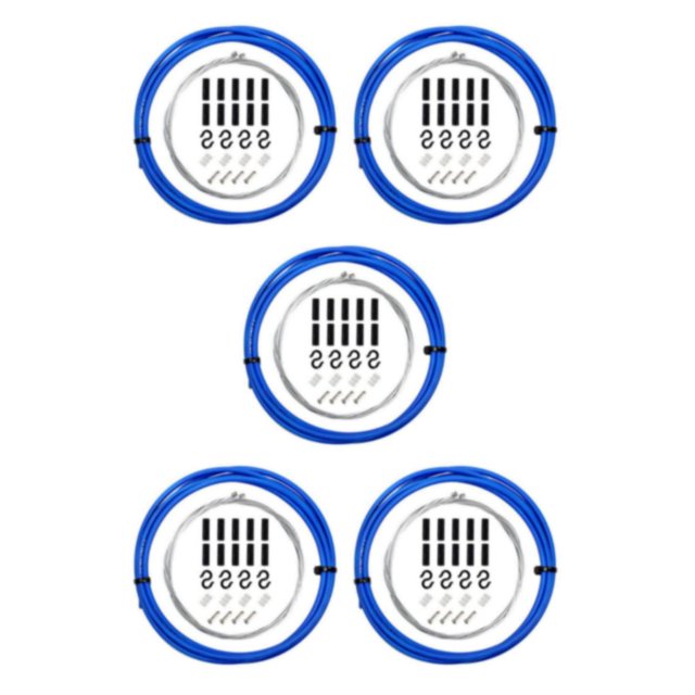 mmirethe Blue Durable Brake Cable Set For Bicycles Carbon Steel And High Performance Fitment BicyclesBrake 5Set