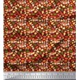 thumbnail image 1 of Soimoi Poly Georgette Fabric Leaves & Fox Face Cartoon Print Sewing Fabric Yard 42 Inch Wide, 1 of 3
