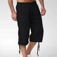 thumbnail image 1 of TopLLC Mens Shorts, Men Blouse Men's Cotton Drawstring Elastic Waist Cropped Shorts, 1 of 6