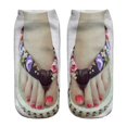 thumbnail image 1 of 3D Pattern Manicure Print Socks Funny Hidden Running Socks Women Personalized, 1 of 2