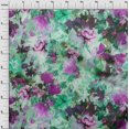 thumbnail image 4 of oneOone Cotton Silk Turquoise Green Fabric Abstract Floral Craft Projects Decor Fabric Printed By The Yard 42 Inch Wide, 4 of 4