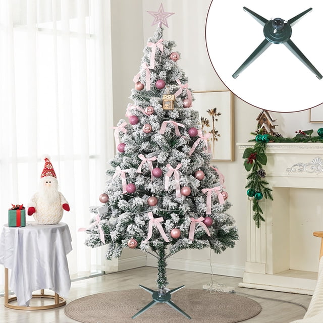 Dvkptbk Christmas Tree Stand for Live Tree, 0.86 Inch Hole Sturdy Plastic Christmas Tree As Strong As Metal, Christmas Tree Base Stand with Spike for 8ft Tall Tree