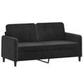 thumbnail image 2 of vidaXL Ensemble de Canapé 2 Pcs Velours Noir, 2 of 4