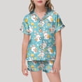 thumbnail image 2 of MIASHUI Ensemble de Pyjama 2 Pcs Unisexe Garçons Filles Imprimé Vêtements de Nuit, Bleu Clair, 10-11 Ans, 2 of 4