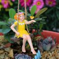 thumbnail image 4 of Flower Fairy On Swing Statue Flower Fairy Figure Tree Hanging Sculpture for Outdoor Garden Patio Yard, 4 of 9