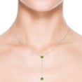 thumbnail image 4 of Angara Collier en Péridot Naturel - Collier Style Lariat en Péridot Rond Serti Clos 1,9 ct en Platine pour Femmes, 4 of 8