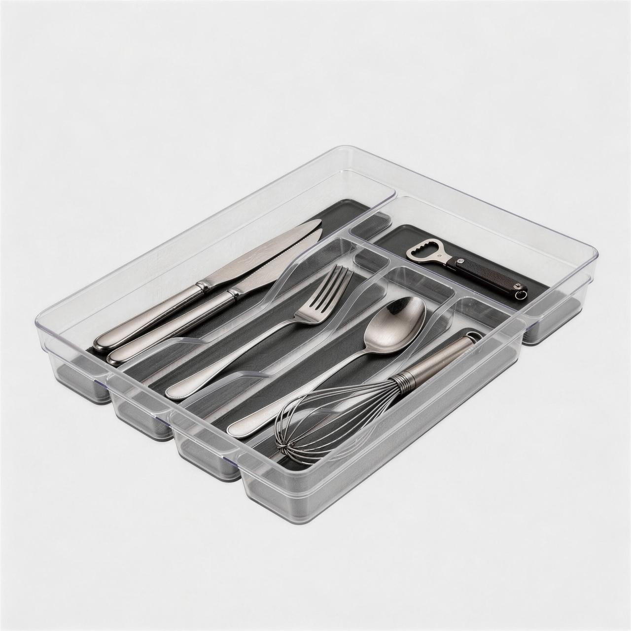 Mainstays Plateau à Couverts en Plastique Antidérapant, range-ustensiles de cuisine pour tiroir, lot de 1
