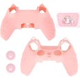 thumbnail image 1 of Pink Controller Skin Set for PS5, Cute Cat Paw Anti-Slip Silicone Cover Case for PS5 Wireless Controller Accessories Protective Shell with Thumb Grips & Touchpad Sticker, Girls Gamer Gifts, 1 of 7