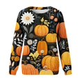 thumbnail image 4 of Pullover Tops For Womens Print O Neck Sweatshirt  Neck Fit Pullover Tops Suitable Long Sleeve Workout Shirts Loose Blouse, 4 of 4