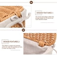 thumbnail image 3 of Woven Basket Bin With Handle And Lid Rectangular Storage Organizer Wicker Nesting Bin And Liner Empty Basket For Organizing Toy Books Kids Baby Closets Room Decor, 3 of 9