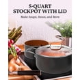 thumbnail image 4 of Gotham Steel Stock Pot 5 Quart Large Cooking Pasta Pot Nonstick Big Ceramic Soup Pot With Glass Lid, 4 of 9