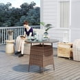 thumbnail image 2 of Outsunny 31.5" Round Patio Table, Bistro Table with Umbrella Hole, Brown, 2 of 10