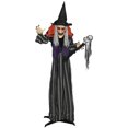 thumbnail image 1 of Outsunny Décoration d'Halloween Animée, Sorcière Animatronique, Orange, 1 of 10