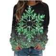 thumbnail image 1 of Pisexur Chandail en Molleton de Noël pour Femmes Sans Capuche Imprimé Graphique Vacances Col Rond Chandail en Molleton Ample Surdimensionné Automne Mode Décontracté Chandail-Over Manches Longues pour Femmes, 1 of 4