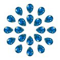 thumbnail image 1 of Unique Bargains 20Pack Teardrop Sew on Rhinestone - 18x13mm Glass Teardrop Crystal Rhinestones in Gold Prong Setting (Blue), 1 of 7