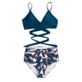 thumbnail image 4 of Gupgi Bikini à Bretelles Spaghetti pour Femmes + Culottes Bikini Imprimé Léopard, 4 of 9