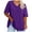 Purple, variant on Women's Plus Size V Neck T Shirts Summer Half Sleeve Tees Casual Loose Fit Cotton Tunic Tops