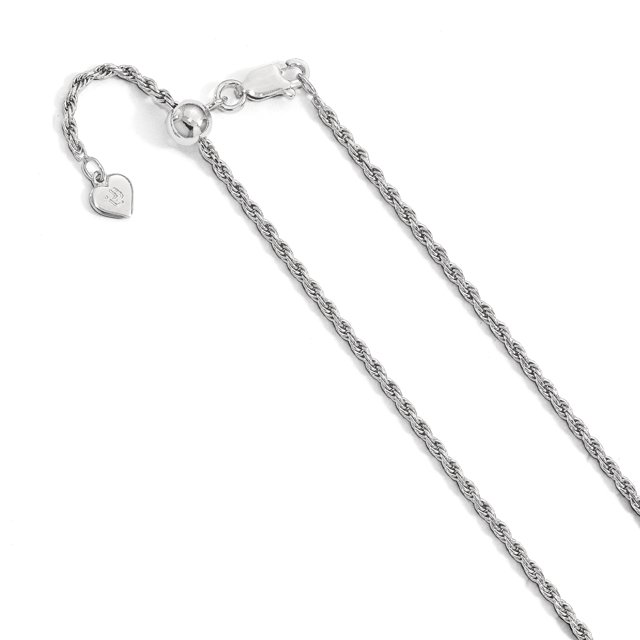 Leslie's Sterling Silver 2 mm Adjustable D/C Rope Chain (Weight: 8.83 Grams, Length: 30 Inches)