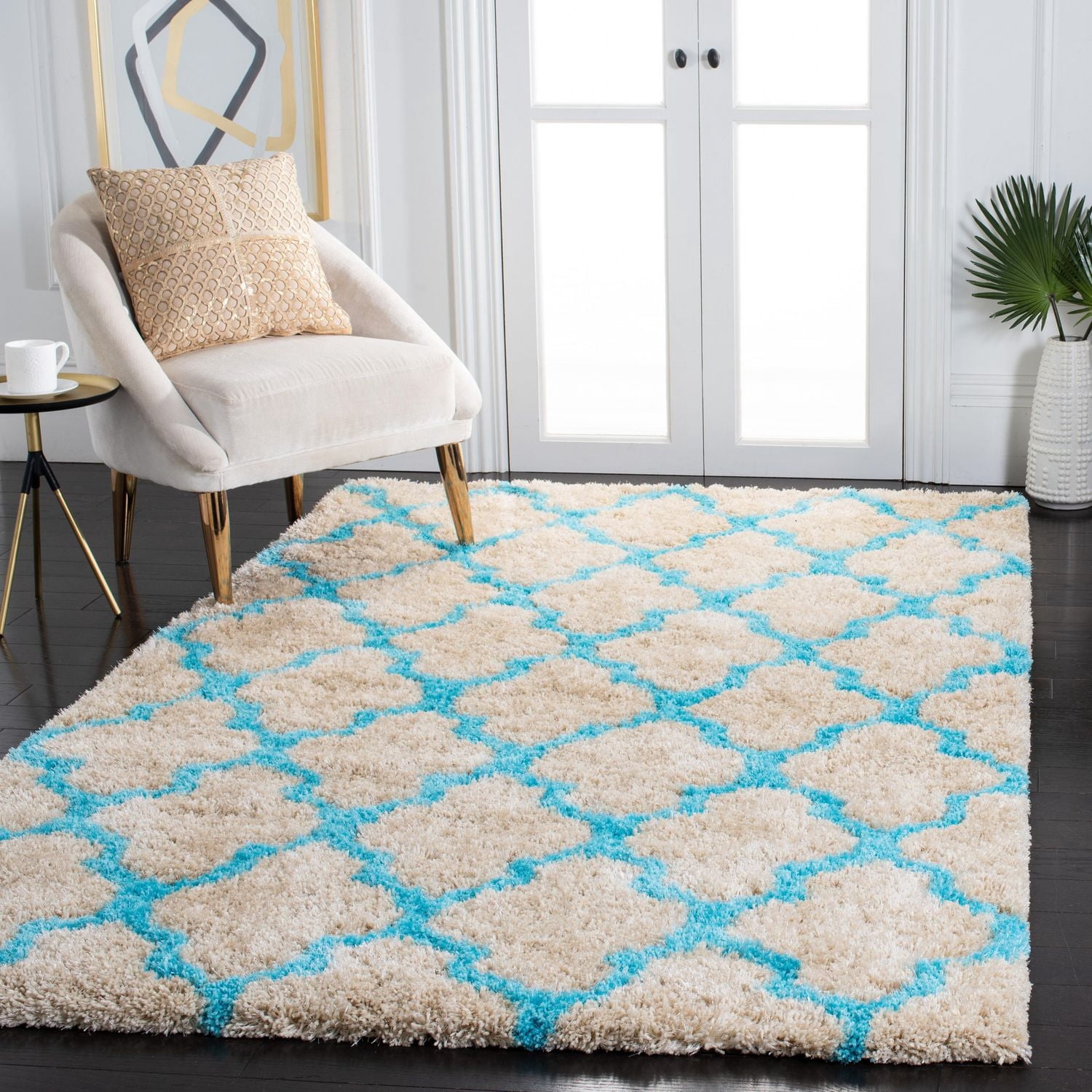 Safavieh Barcelona Anabelle Tapis Peluche Shag Géométrique