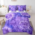 thumbnail image 1 of YST 7 Piece Tie Dye Bedding Set for Girls, Boho Purple Comforter Set, King, 1 of 5