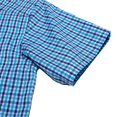 thumbnail image 2 of Bienzoe Boy's Cotton Plaid Button Down Short Sleeve Shirt Blue/Azure 5/6, 2 of 6