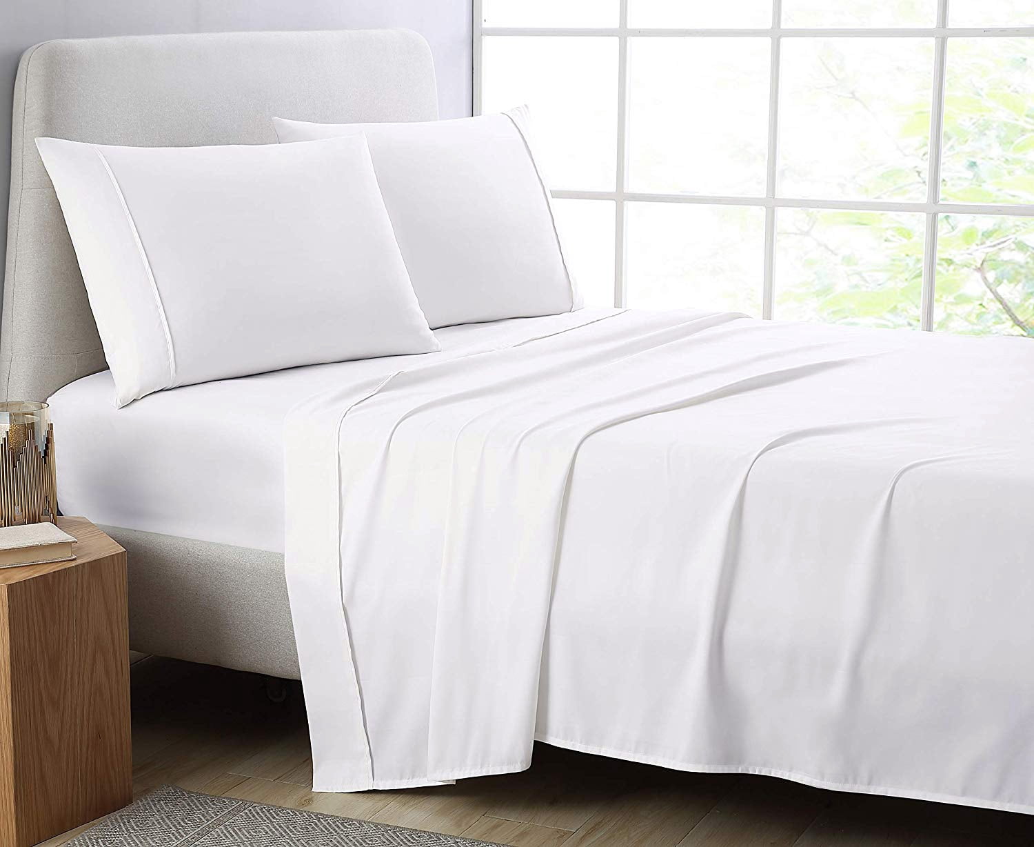 Cotton Metrics 4pc Sheet Set 600TC 100% Organic Cotton 4pc Bedding Set (Fitted sheet, Flat sheet, 2 Pillowcases) All Sizes & Colors