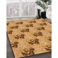 thumbnail image 3 of Ahgly Company Tapis d'Intérieur Ronds Transitionnels Orange Lavables à la Machine, 7 Pieds Rond, 3 of 7