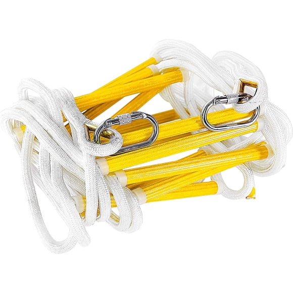 ISOP Échelle en Corde pour Enfants 8 / 16 / 25 Pi Compacte et Portable, Échelles en Corde pour Aire de Jeux – Escalade Suspendue Extérieure et Intérieure avec Crochets à Ressort pour Enfants et Adultes – Multifonctionnelle et Réutilisable