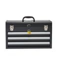 thumbnail image 1 of KFFKFF Metal Tool Box, 20.5-inch, Portable Metal Tool Box with 3 Drawers, Small Tool Chest with EVA Liners, 1 of 9