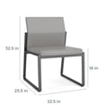 thumbnail image 2 of Gansett Reception Waiting Room Armless Guest Chair / Silver Steel / Black, 2 of 7