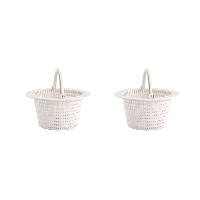 FibroPool Swimming Pool Skimmer Basket with Handle (2 Pack) Replacement Strainer for Leaves and Debris - Compatible with Above Ground Pools