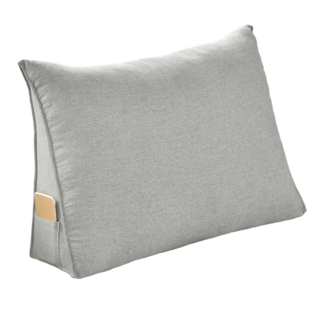 Coussin d'Adossement Triangulaire pour Tête de Lit, Format Simple, Traversin de Lit, Dossier, Soutien de Lecture avec Housse Amovible pour Confort en Résidence Étudiante
