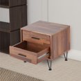 thumbnail image 2 of Benzara BM154627 Contemporary 2 Drawers Wood Nightstand, Brown, 2 of 3