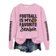 thumbnail image 1 of WEAIXIMIUNG Sweatshirts pour Femmes Pull à Manches Longues Hoodies Femmes Sweatshirts à Manches Longues Col Rond Décontracté Football Graphique Imprimé Pull Léger Sweatshirts Blouse Top, 1 of 4