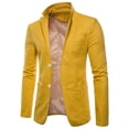 thumbnail image 1 of TIMIFIS Yellow Men's Blazer Jacket Casual Solid Single Rows Two Button Suit Jacket Fashion Formal Lapel Slim Wedding Blazer, 1 of 3