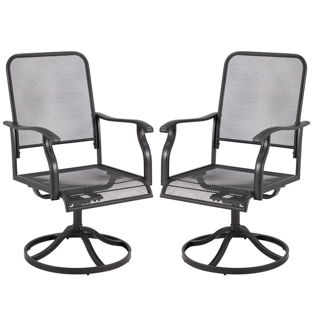 AECOJOY Patio Swivel Chairs Set of 2 Patio Dining Rocker Chair Rocking Patio Furniture for Garden Backyard Bistro