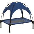thumbnail image 1 of PawHut Elevated Cooling Pet Bed with Canopy for Small-Sized Dogs, Dark Blue, 1 of 10