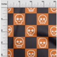 thumbnail image 1 of oneOone Velvet Chocolate Brown Fabric Skull Sewing Craft Projects Fabric Prints By Yard 58 Inch Wide, 1 of 1