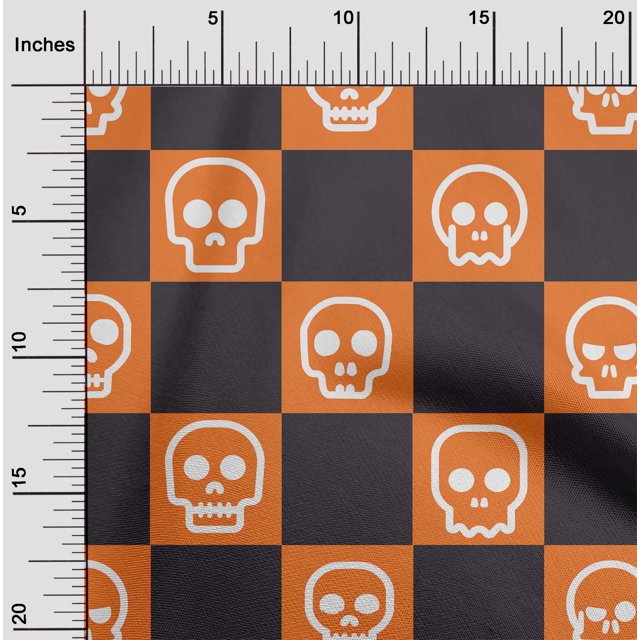 oneOone Velvet Chocolate Brown Fabric Skull Sewing Craft Projects Fabric Prints By Yard 58 Inch Wide