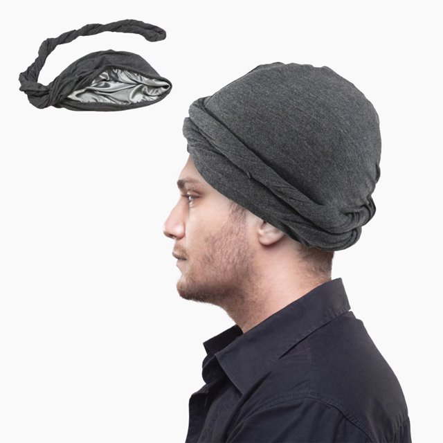 Turban Cap For Men Stretch Head Wraps Elastic Turban Scarf Tie For Hair Pre-Tied
