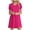 Hot Pink, variant on RKSTN Summer Dresses for Women Casual V Neck Petal Sleeve Solid Color Swing Vacation T Shirt Dress Loose A-Line Elastic Waist Casual Beach Dresses